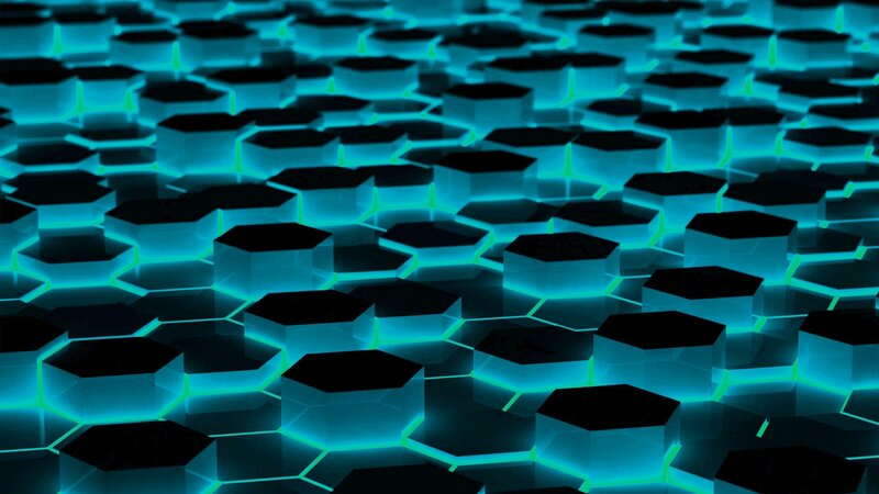 glowing blue hexagon pattern