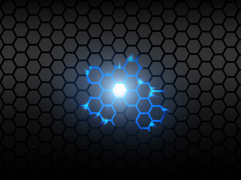 Glowing Blue Hexagon — Technological