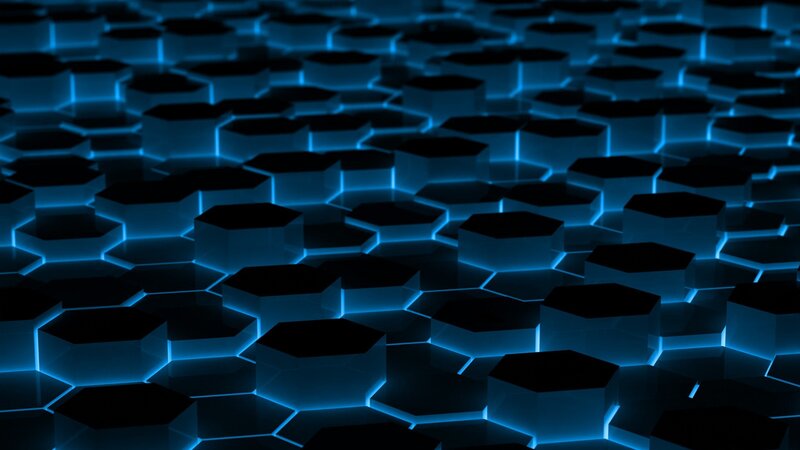 Glowing Blue Hexagons — Dark