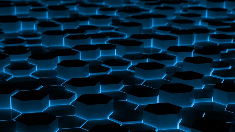 Glowing Blue Hexagons — Technological