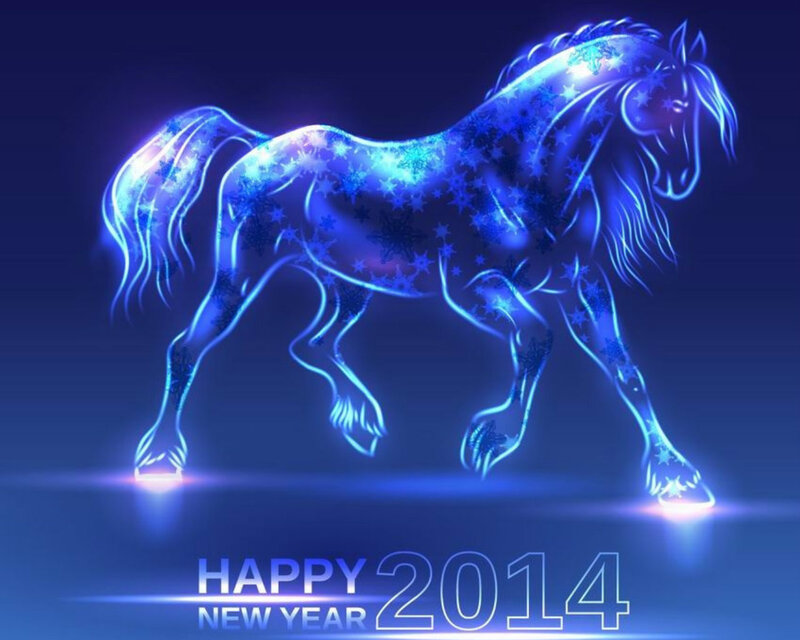 Glowing Blue Horse