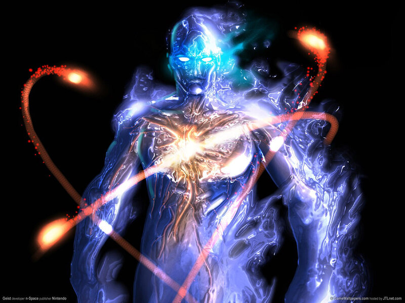 Glowing Blue Humanoid Figure — Dramatic