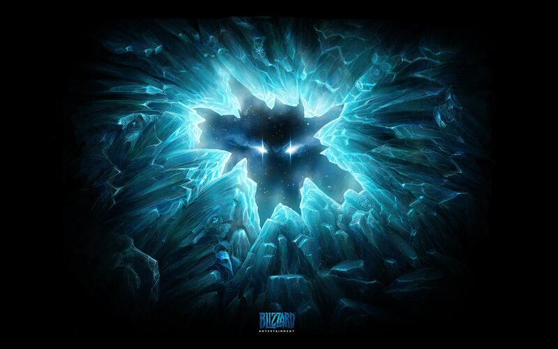 Glowing Blue Ice Formation