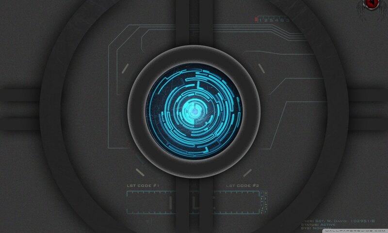 Glowing Blue Interface — Black, Technological