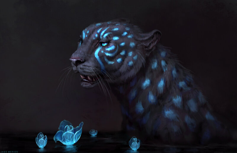 Glowing Blue Leopard
