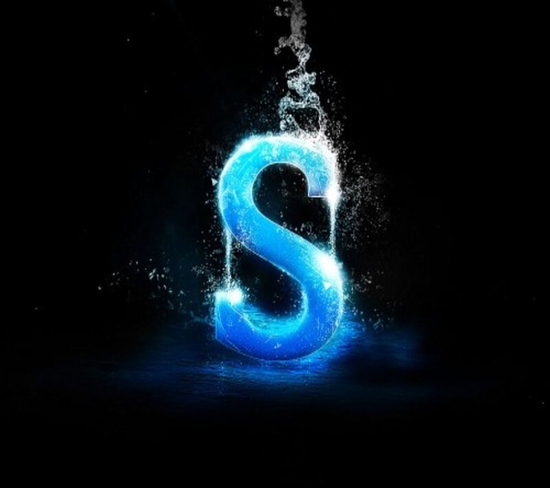 Glowing Blue Letter S