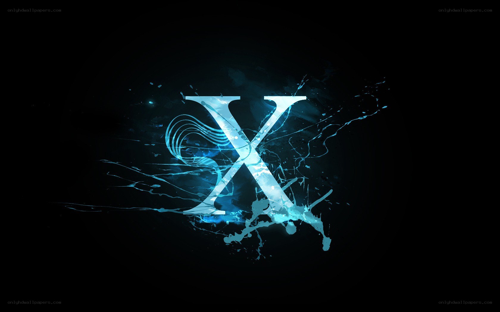 glowing blue letter X