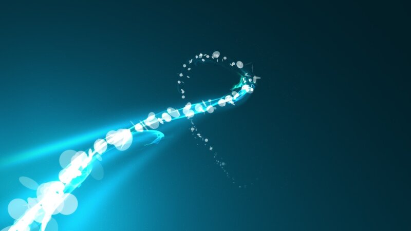 glowing blue light trail