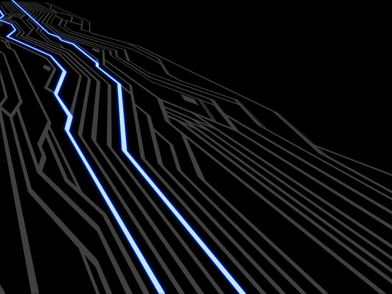 Glowing Blue Lines — Black