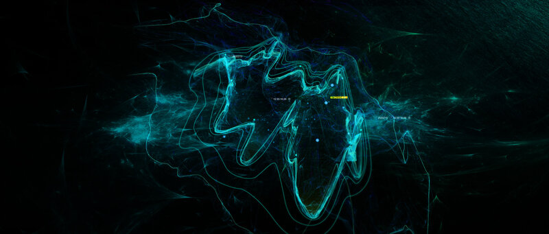 Glowing Blue Lines on Black