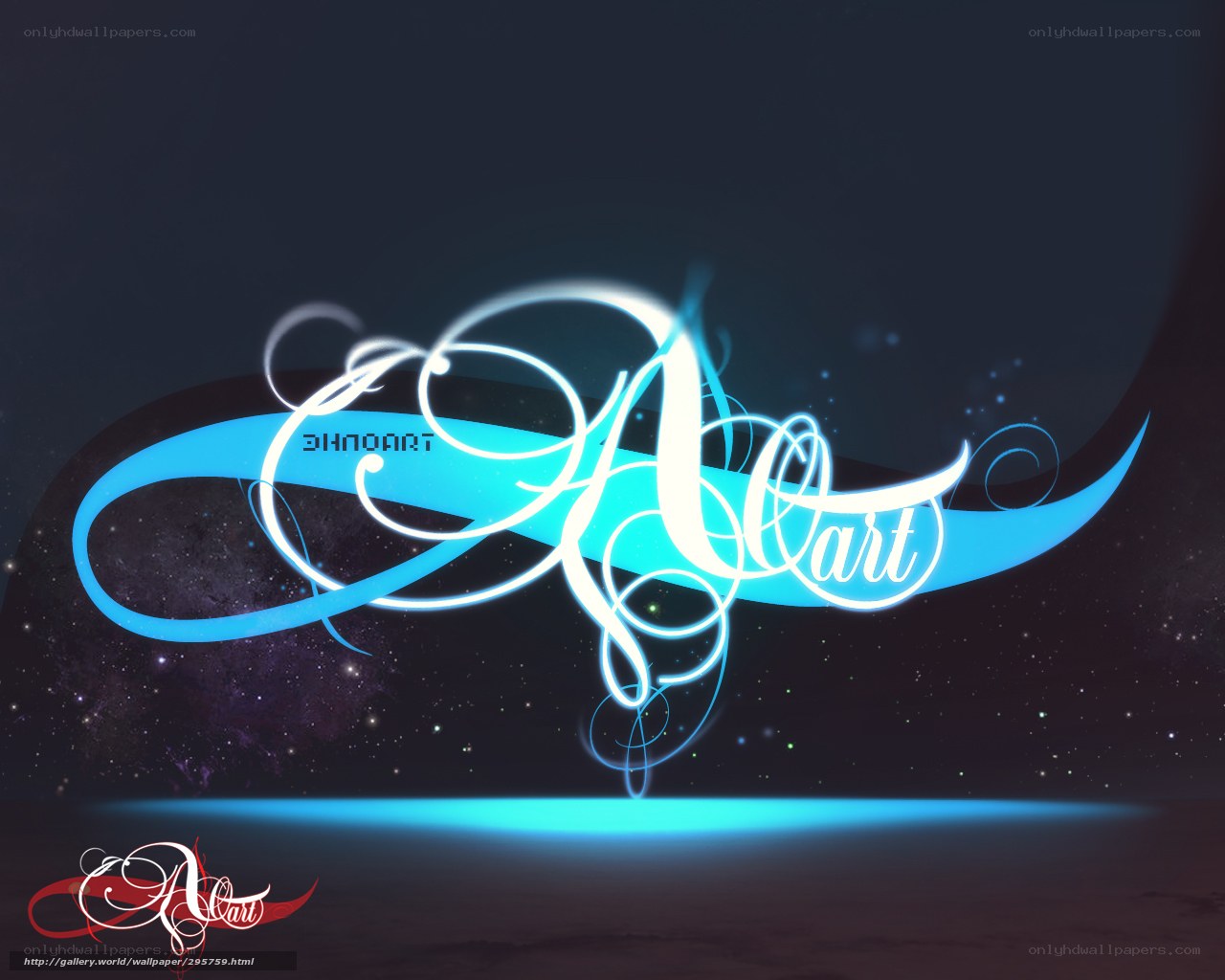 glowing blue logo art