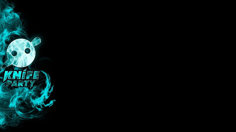 Glowing Blue Logo — Black