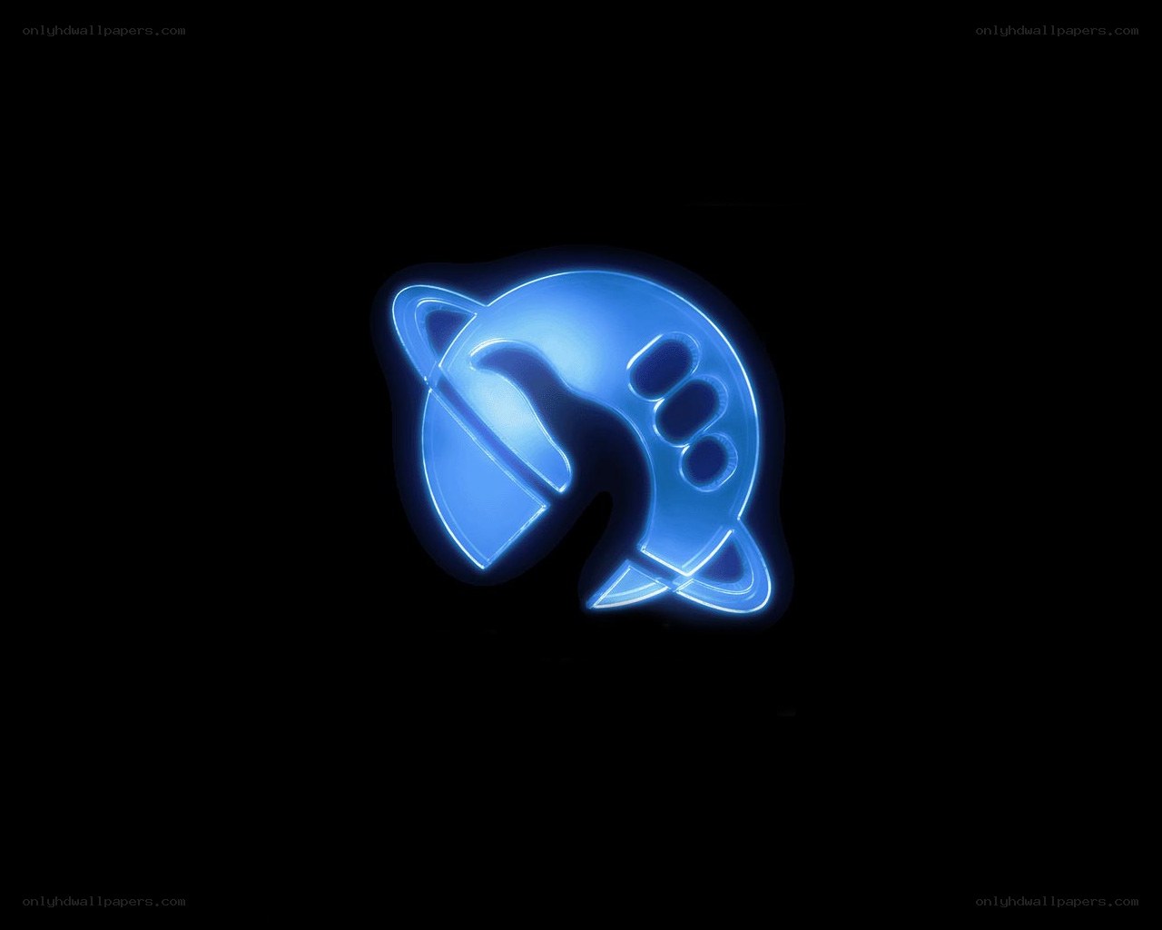 glowing blue logo icon