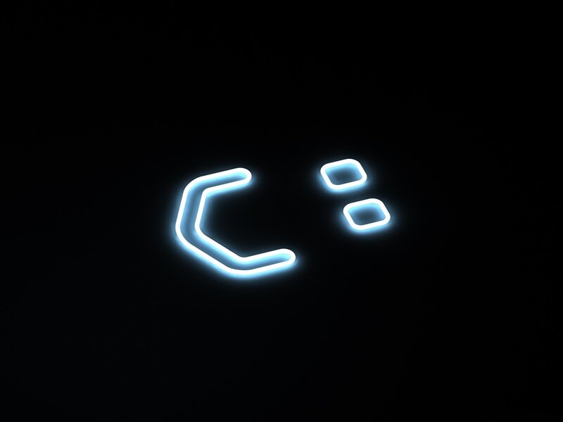 Glowing Blue Logo — Minimalist, Night, Digital Art