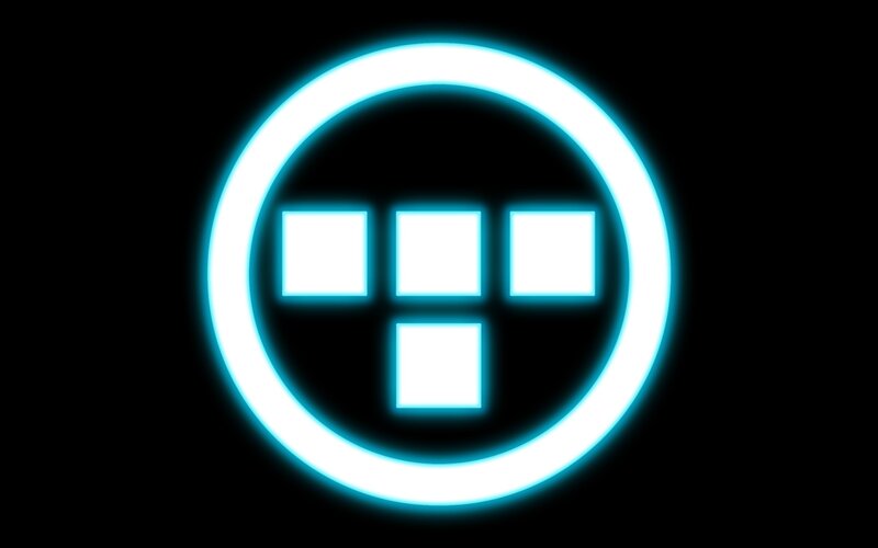 Glowing Blue Logo — Neon, Digital Art, Circle