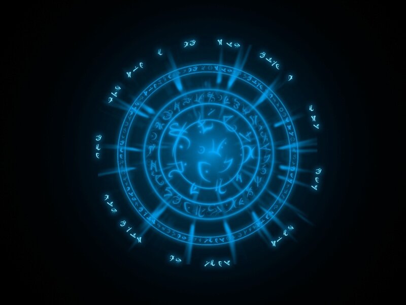 glowing blue magical circle