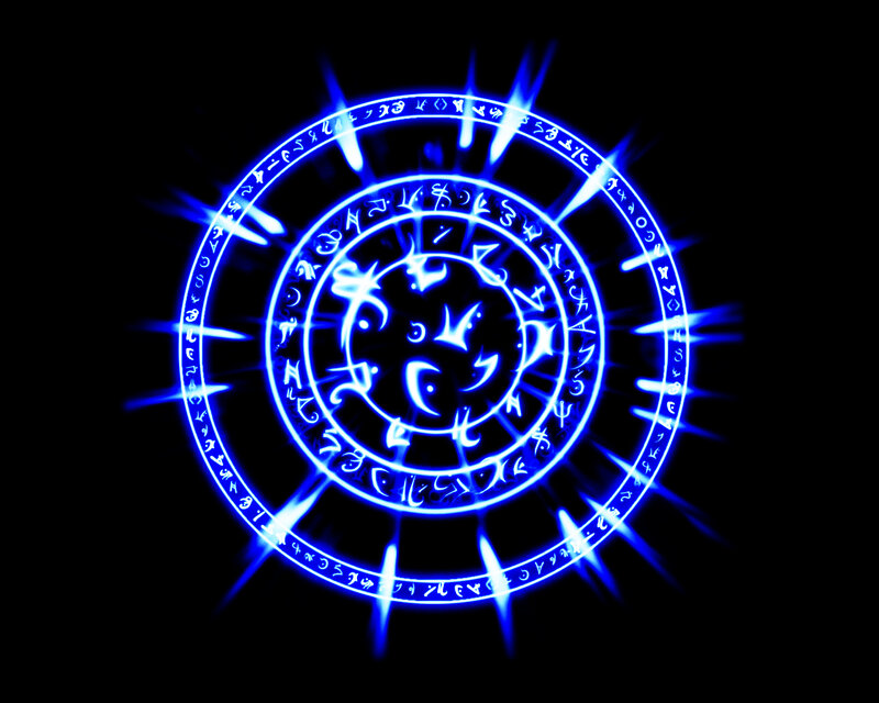 glowing blue magical circle
