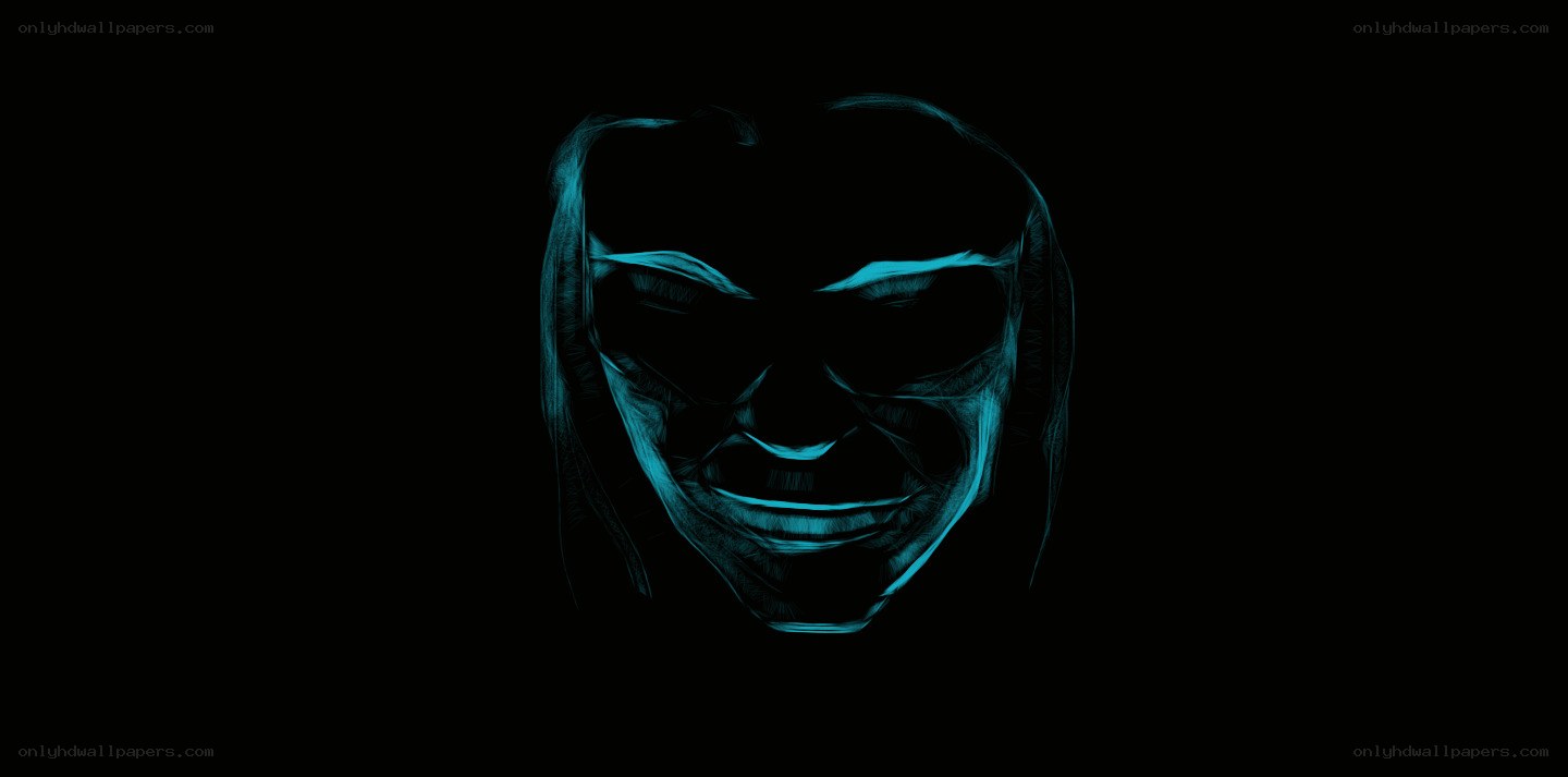 glowing blue mask face