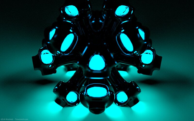 glowing blue mechanical object