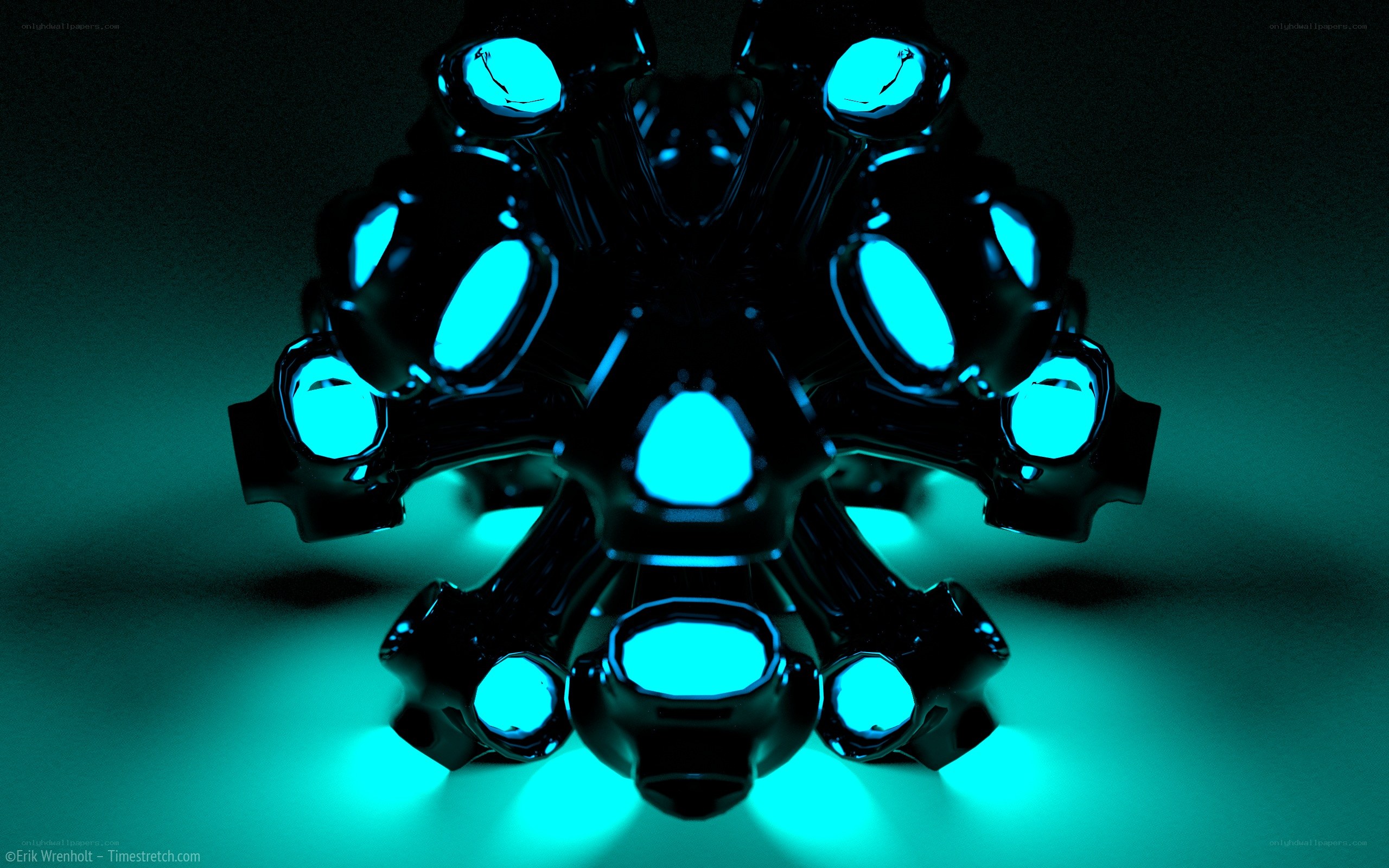 glowing blue mechanical object