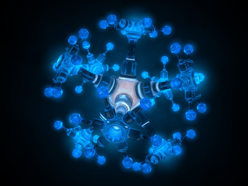Glowing Blue Molecular Structure — Scientific