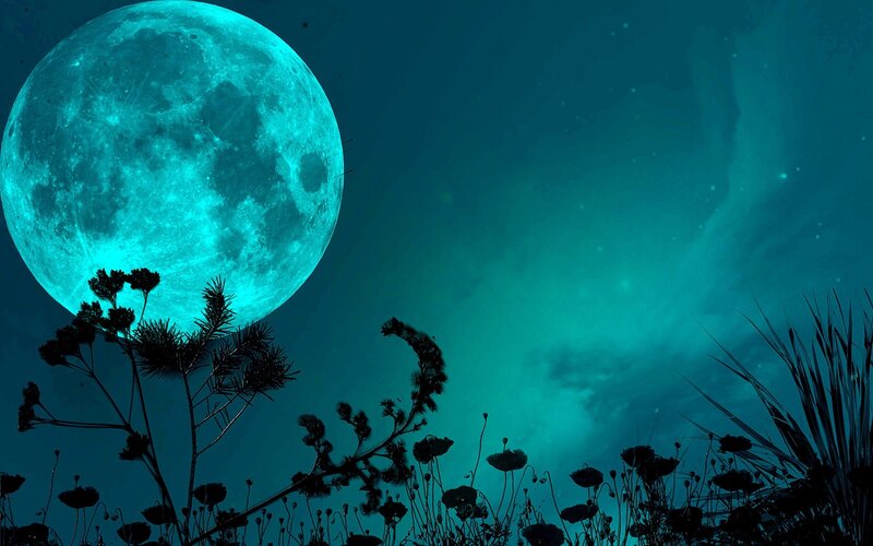 Glowing Blue Moon