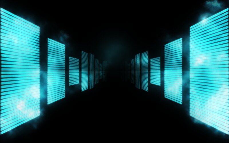 Glowing Blue Panels