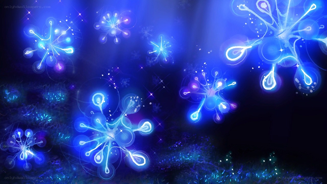 glowing blue particles in dark