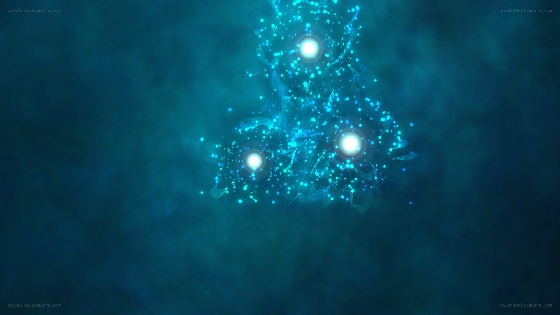 glowing blue particles in space