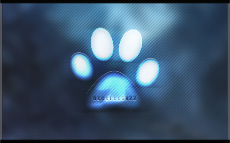 Glowing Blue Paw Print — Cool