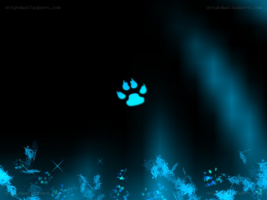 glowing blue paw print