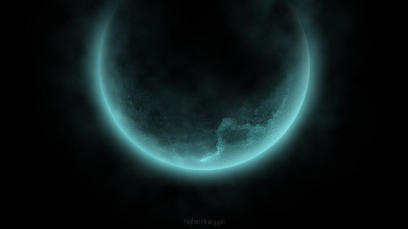 glowing blue planet