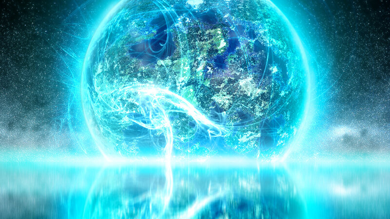 Glowing Blue Planet — Dramatic