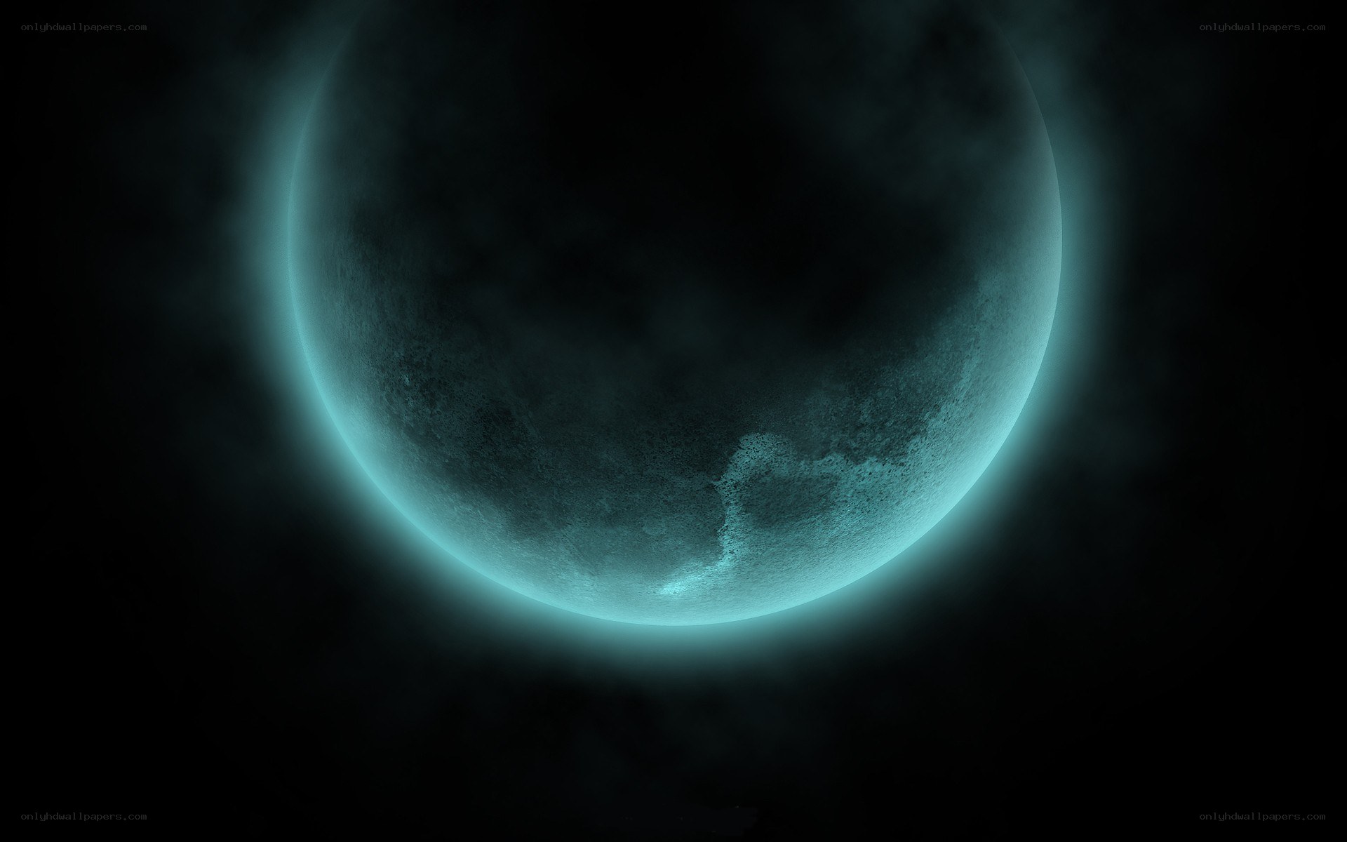 glowing blue planet in space