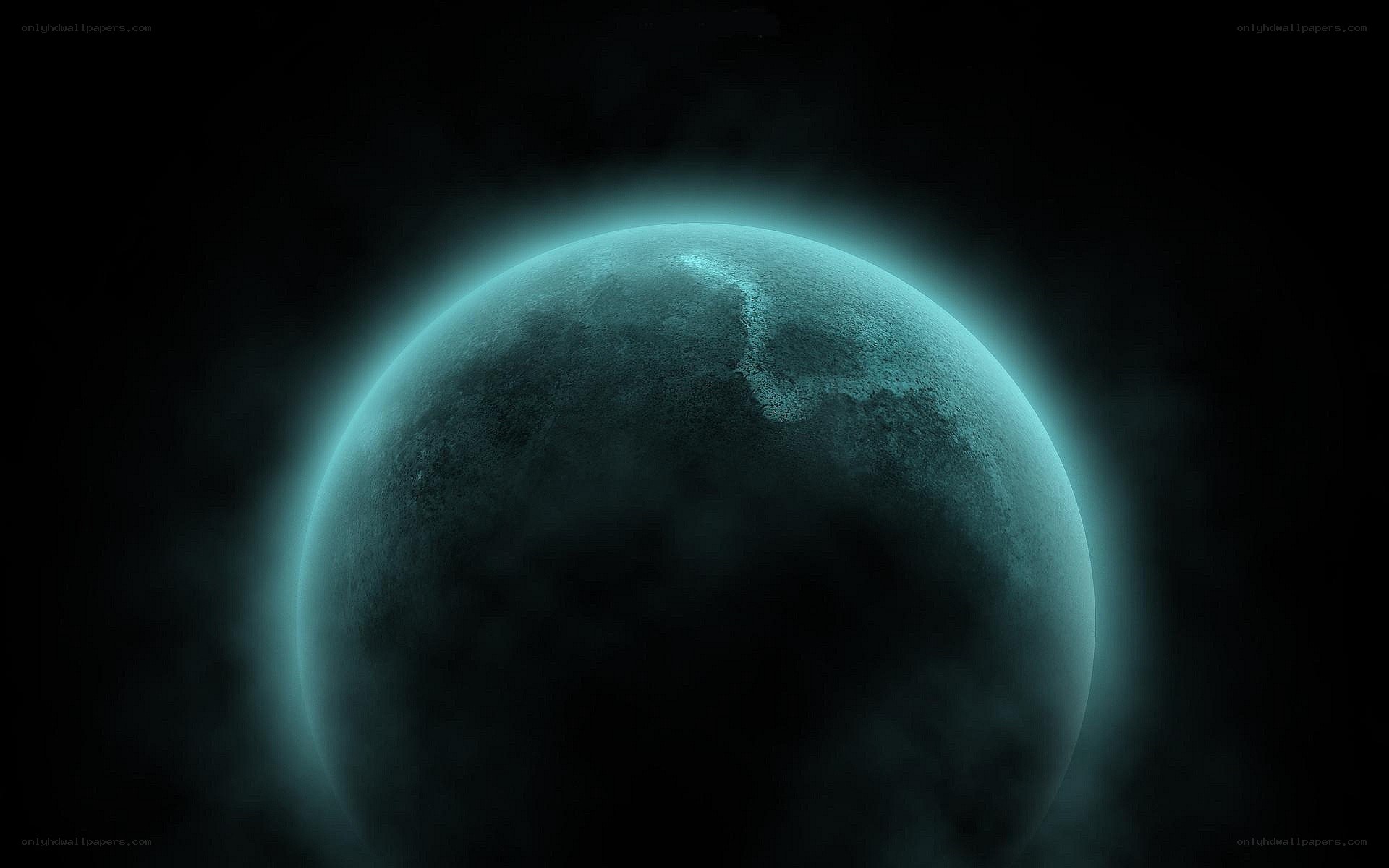 glowing blue planet in space