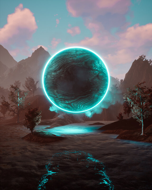 Glowing Blue Planet — Teal