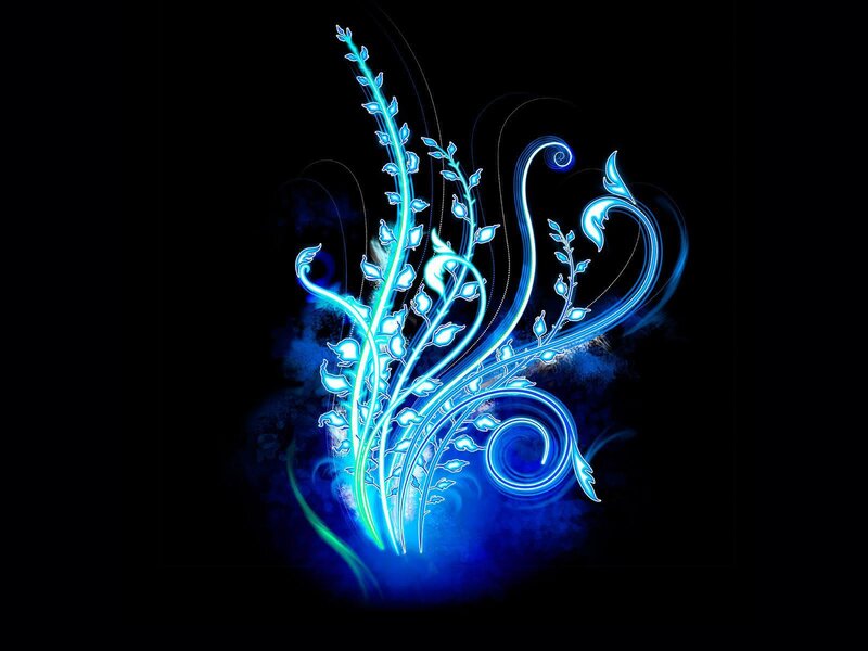 Glowing Blue Plant Design — Ethereal