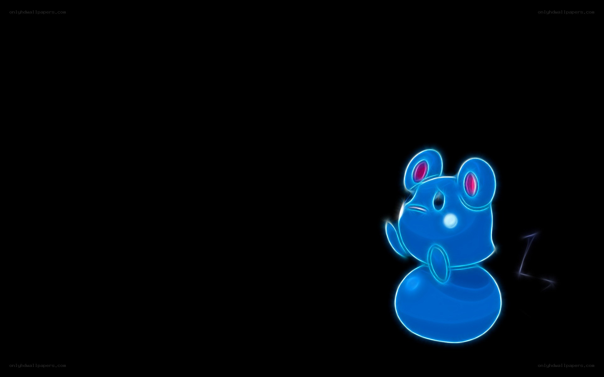 glowing blue pokémon character