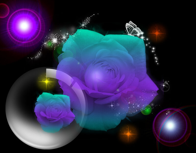 Glowing Blue-purple Rose