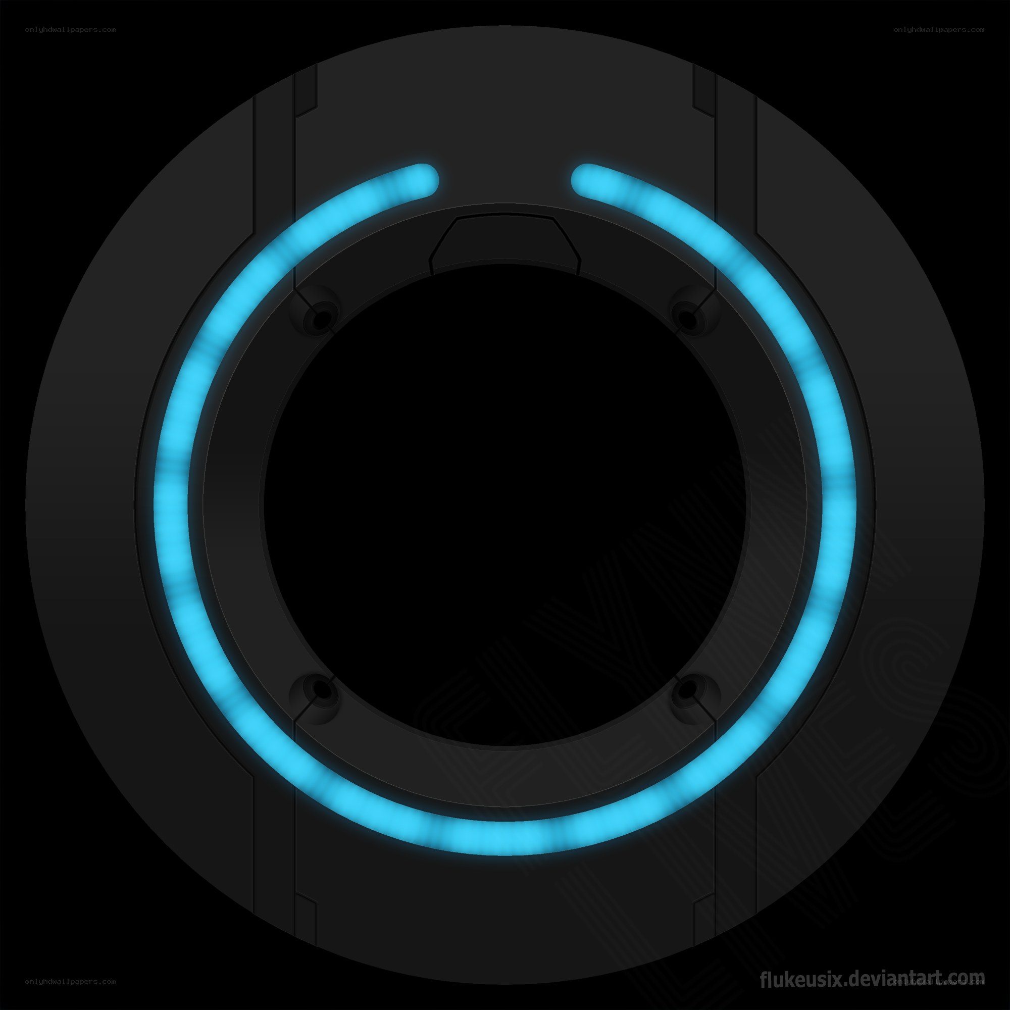 glowing blue ring interface