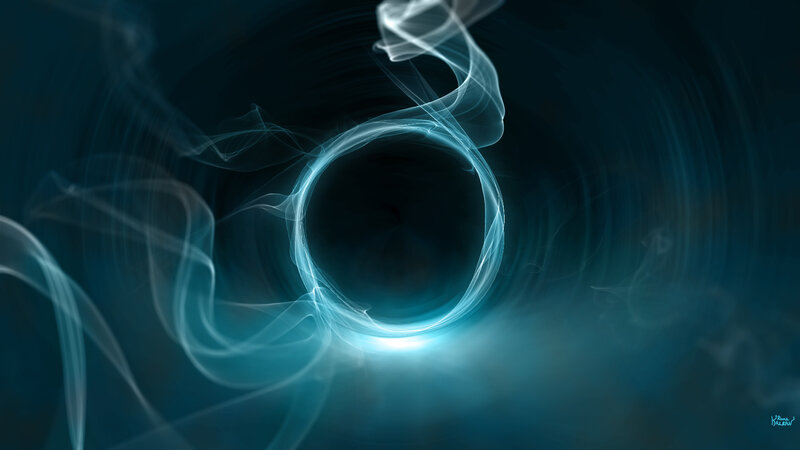 Glowing Blue Ring of Smoke