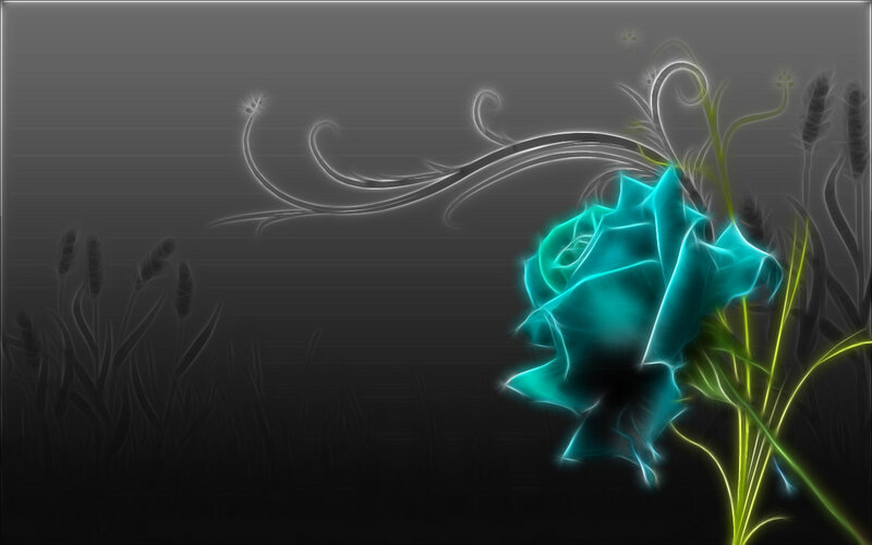 glowing blue rose design