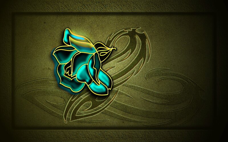 Glowing Blue Rose — Teal