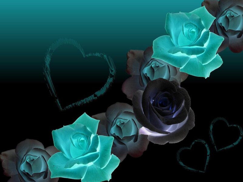 Glowing Blue Roses
