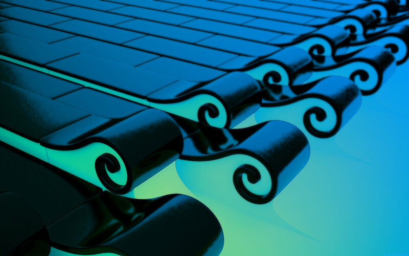 Glowing Blue Scrolls