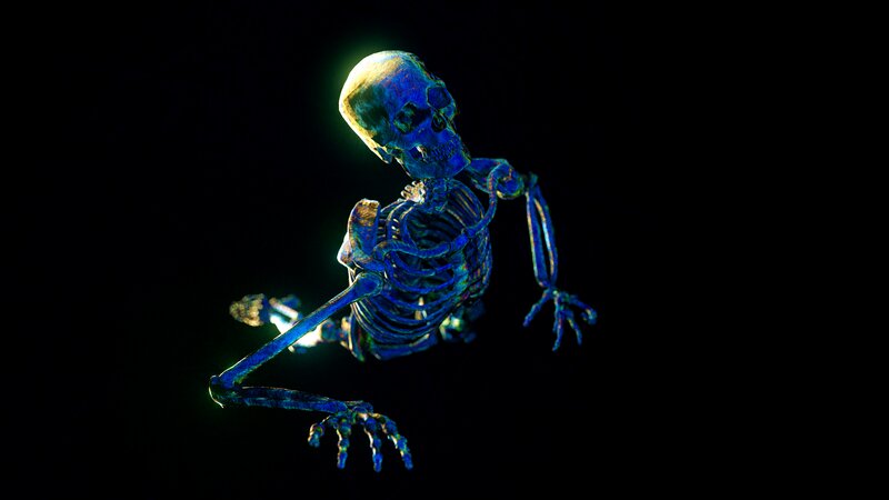 Glowing Blue Skeleton