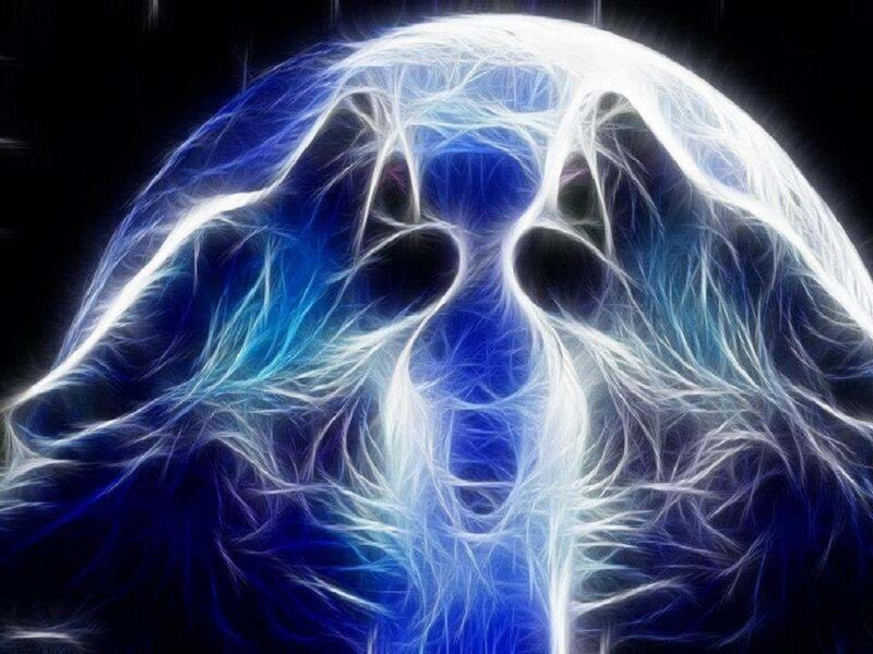 Glowing Blue Skull — Dramatic, Digital Art