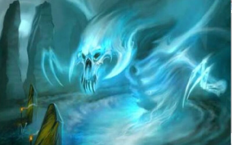 Glowing Blue Skull Spirit