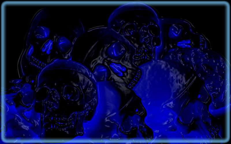 Glowing Blue Skulls