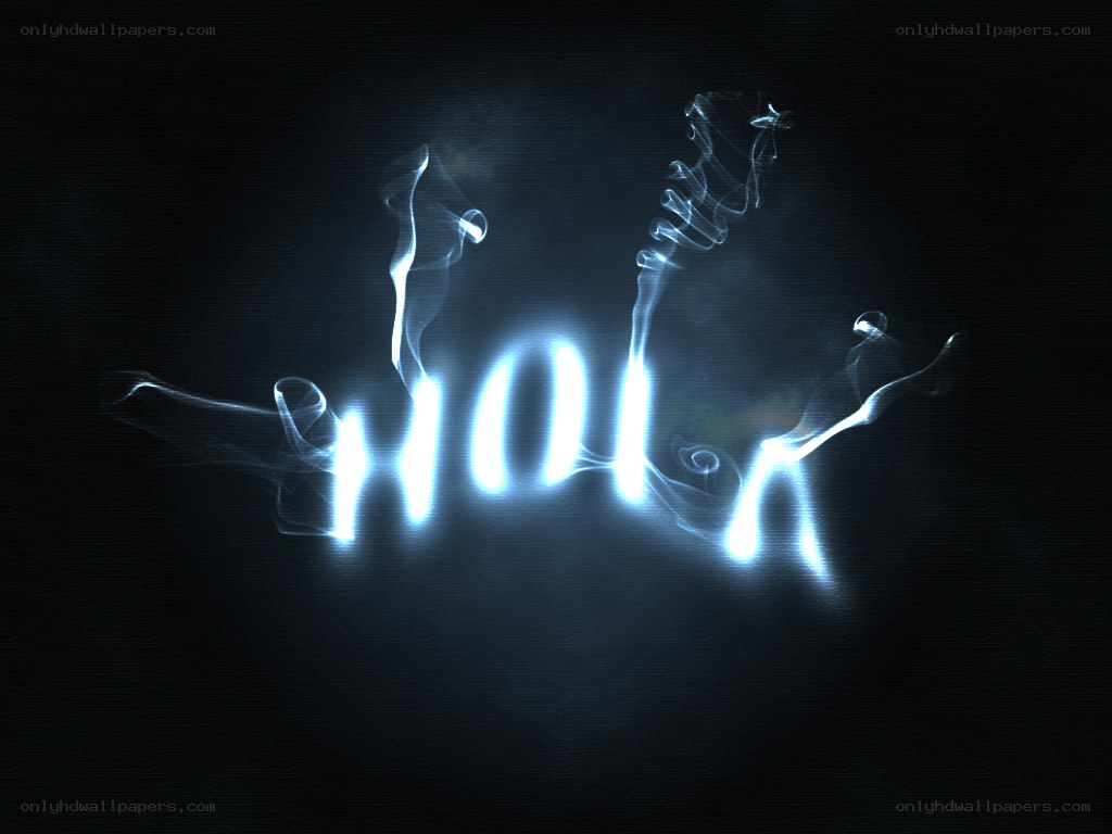 glowing blue smoke text